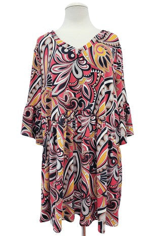 Paisley Babydoll V-Neck Top for Women - gallery