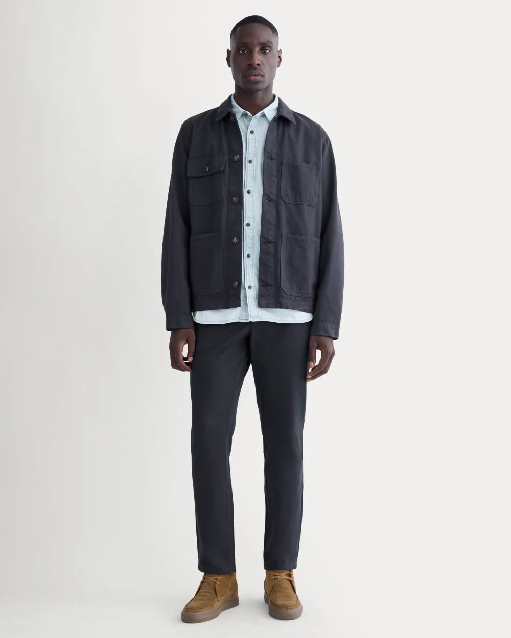 Deep Navy Athletic Performance Chino Trousers for Men