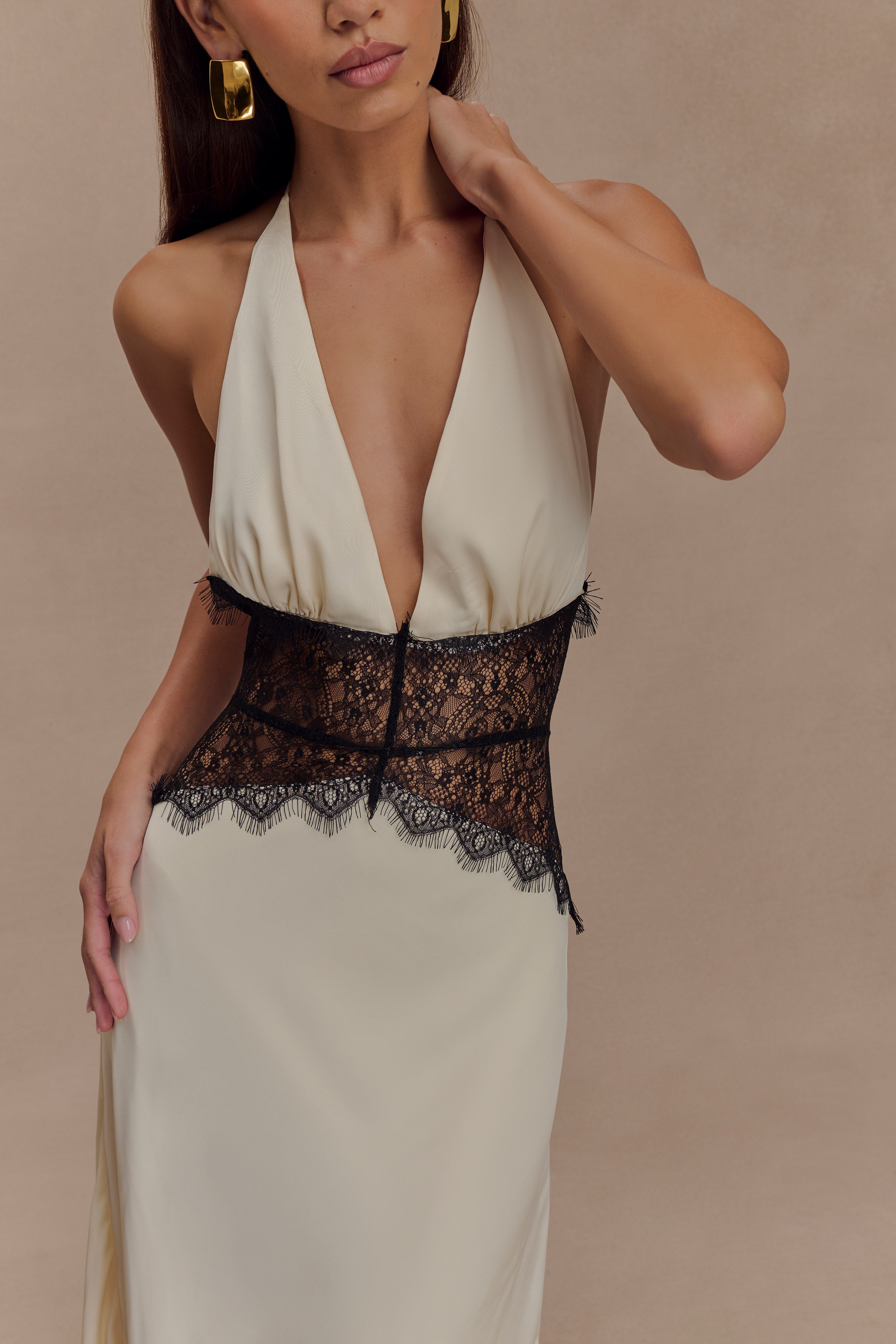 Dinah Lace and Satin Maxi Dress for Women - gallery