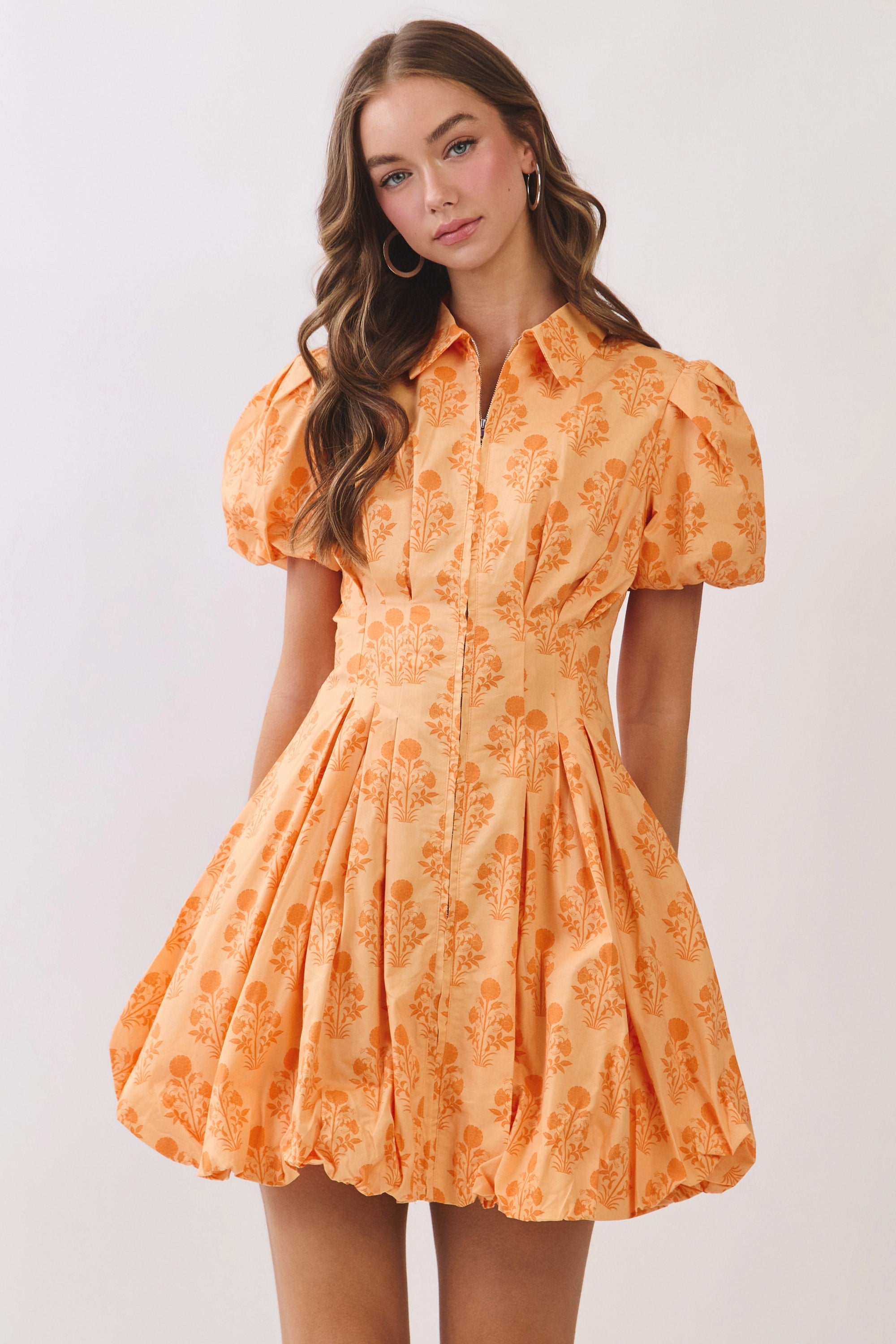Finley Floral Puff Sleeve Mini Dress for Women