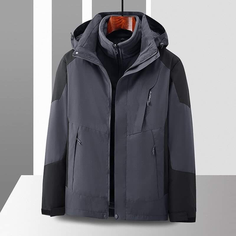 Fleece-Lined Hooded Windbreaker Jacket - gallery