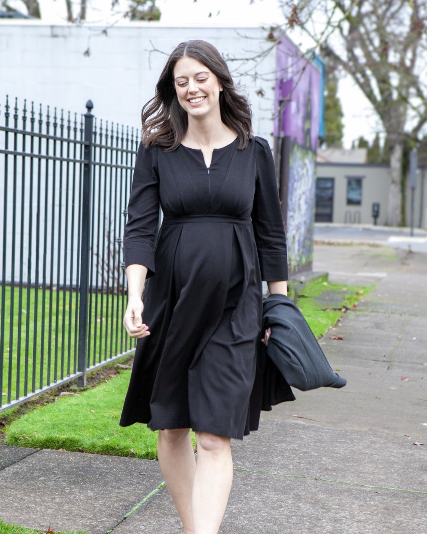 Sarah Empire Maternity & Nursing Dress in TENCEL (Regular & Petite) — gallery