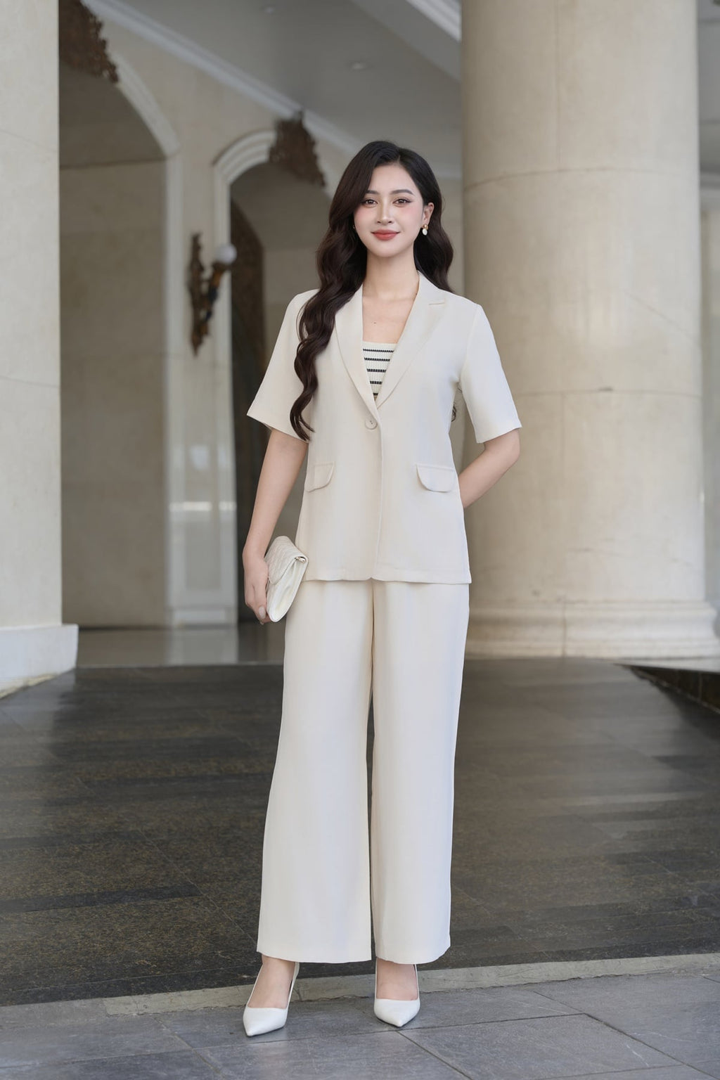 Short Sleeve Tailored Blazer for Women