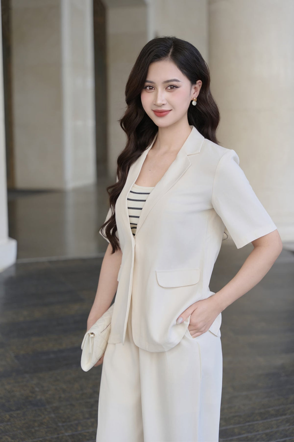 Short Sleeve Tailored Blazer for Women - gallery