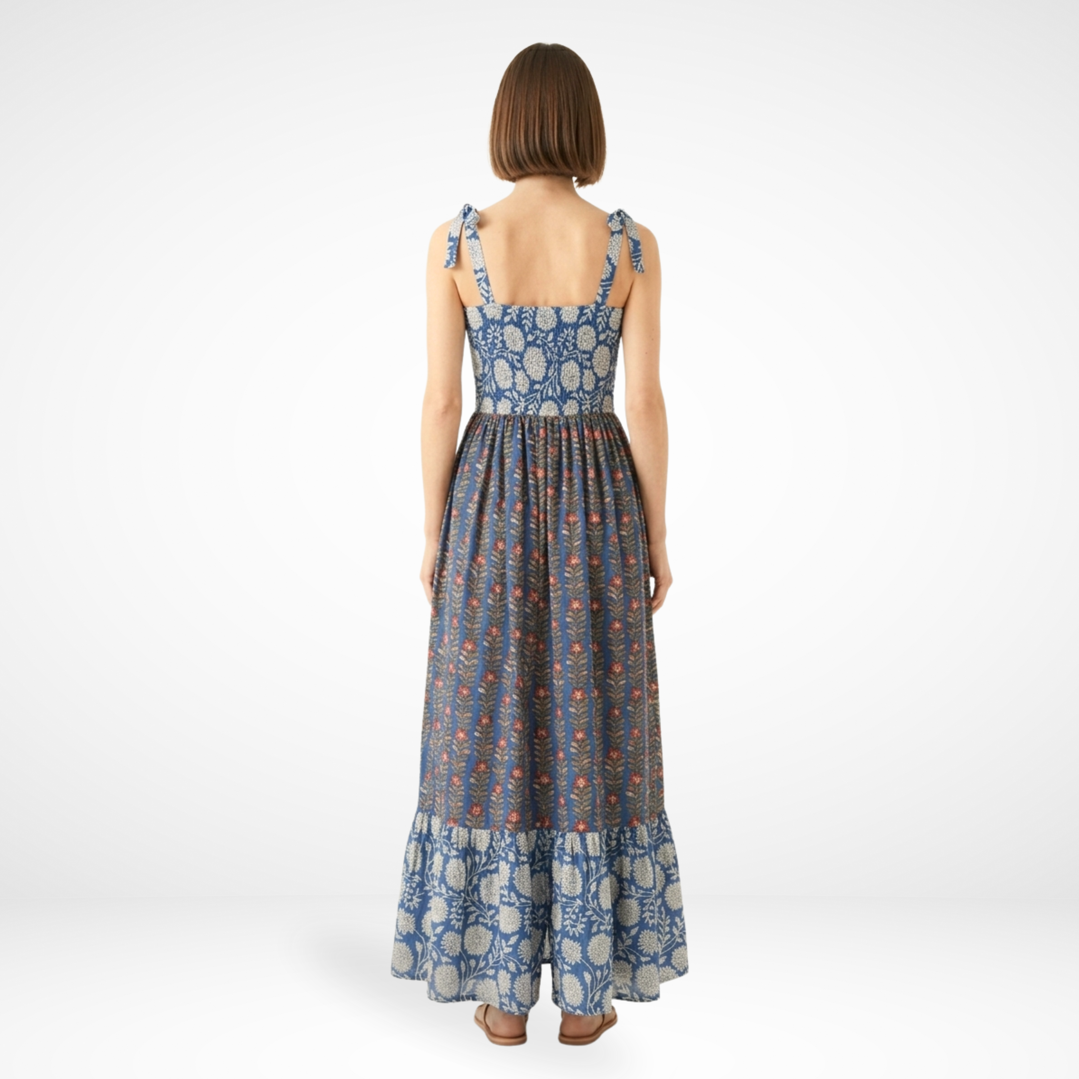 Blue Petal Bloom Floral Dress for Women — Relaxed Luxe Style - gallery