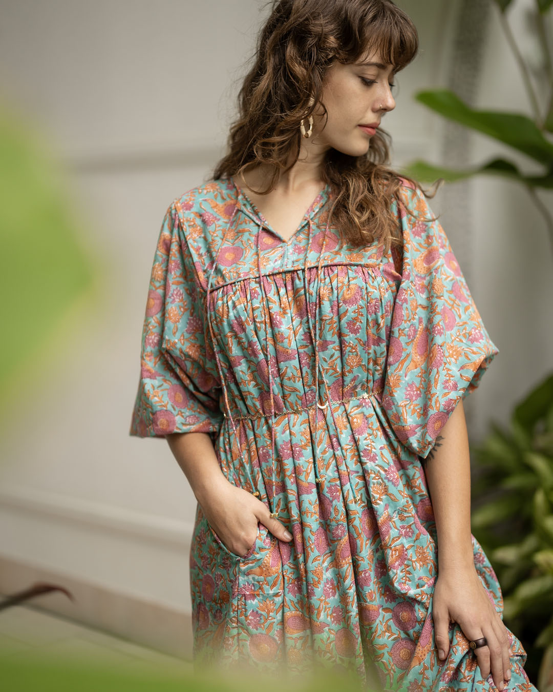 Sama Hand-Block Print Cotton Maxi Dress for Women - gallery