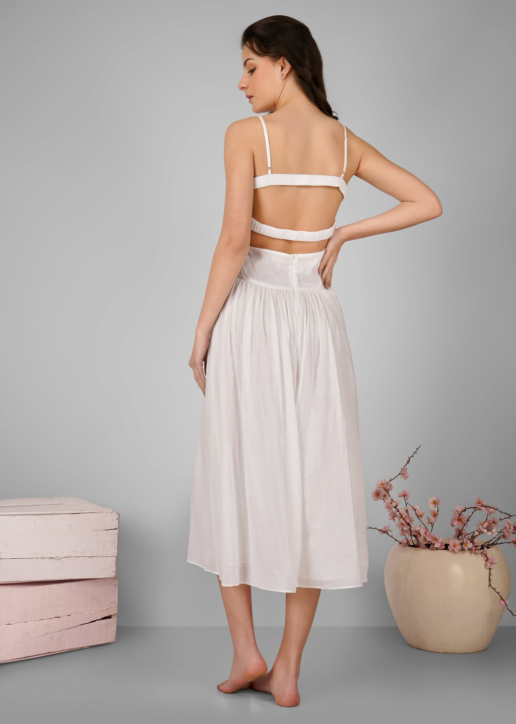 Mulmul Strappy Princess Cut Dress for Women - gallery