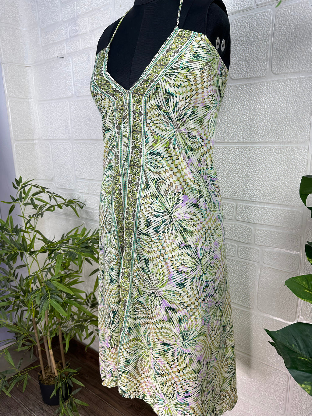 Handmade Floral Halter Maxi Dress for Women — Vintage Boho - gallery