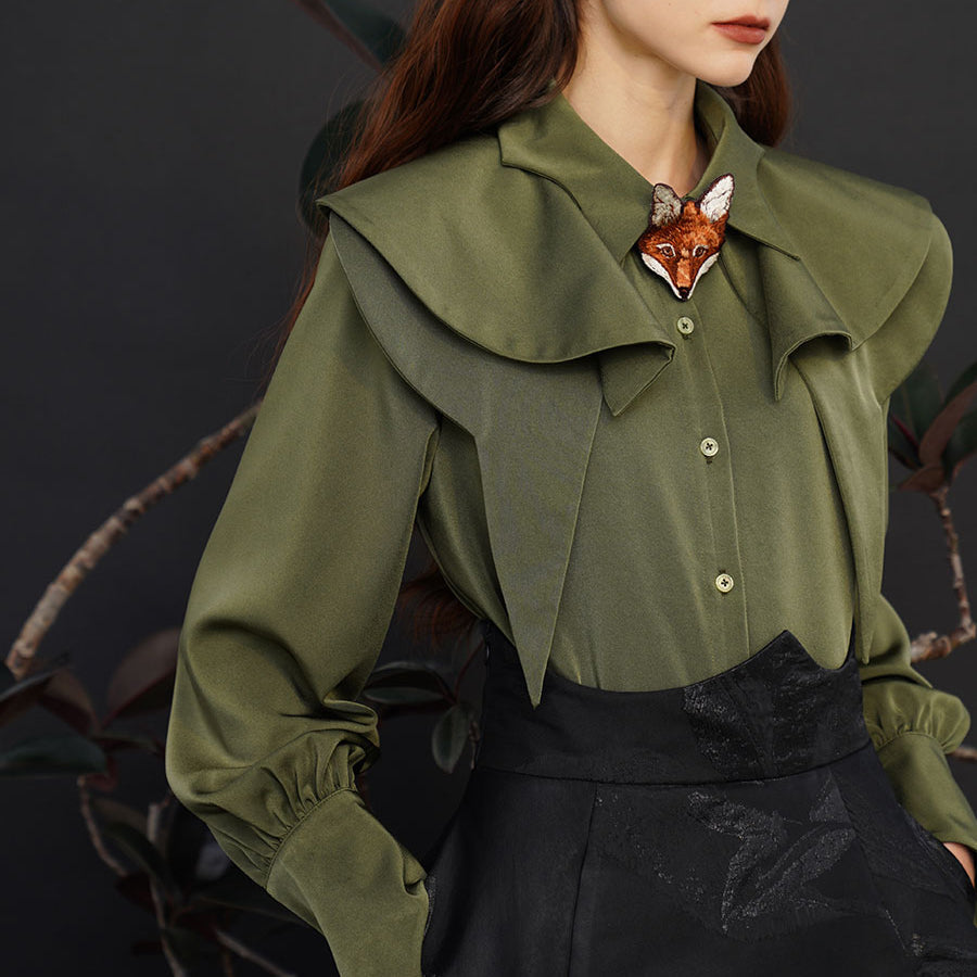Fox Charm Ruffle Blouse for Women - gallery