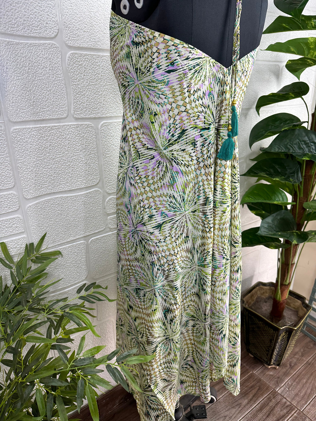 Handmade Floral Halter Maxi Dress for Women — Vintage Boho - gallery