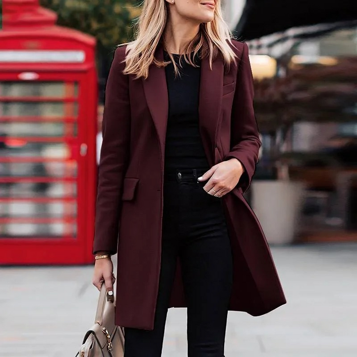Elegant Women's Trench Coat Featuring Trendy Knot Accent