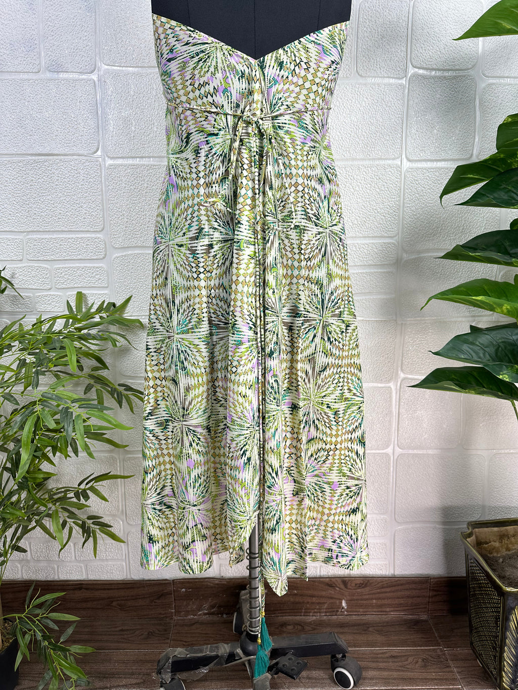 Handmade Floral Halter Maxi Dress for Women — Vintage Boho - gallery