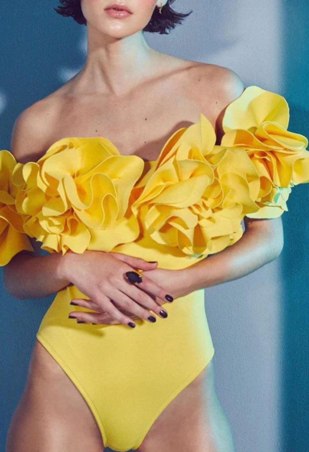 Bleza Floral Padded Monokini Bodysuit for Women - gallery