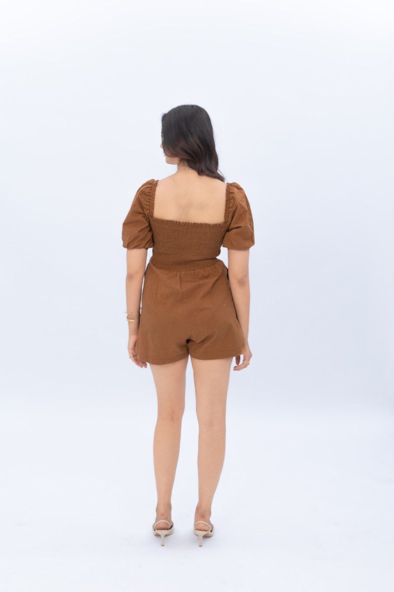 Mirror Bloom Embroidered Cotton Romper for Women - gallery