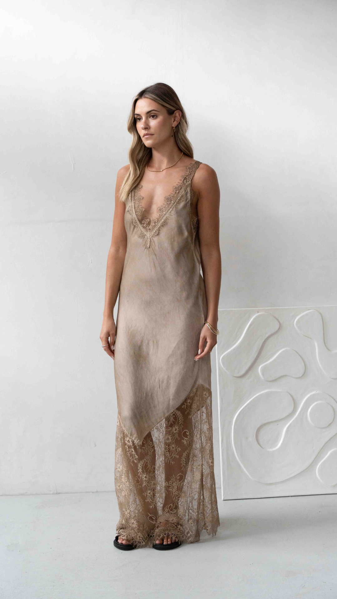 Solange Slip Dress - Sand - gallery