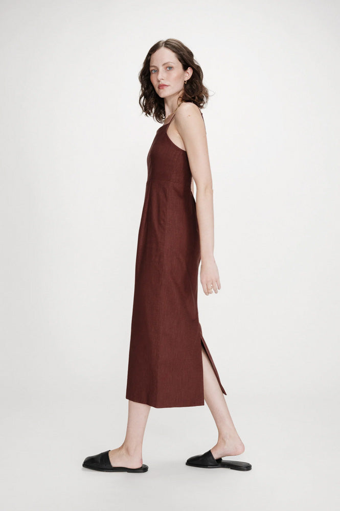 Veranys Chocolate Linen Dress - gallery