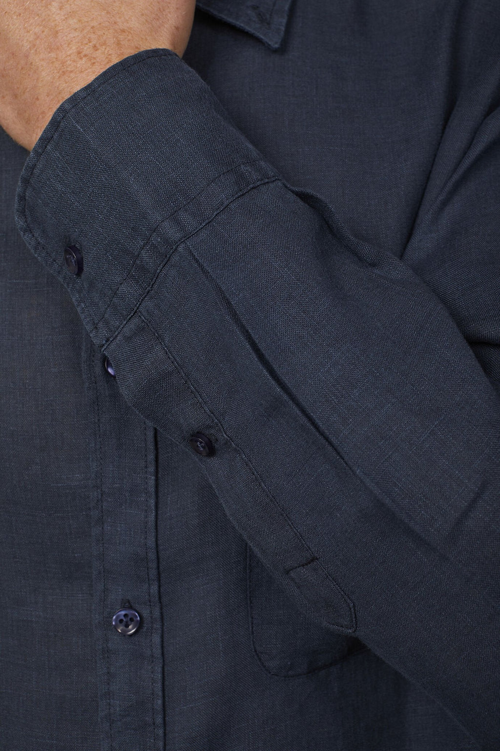Button-Down Collar Pure Linen Comfort Shirt for Men — gallery