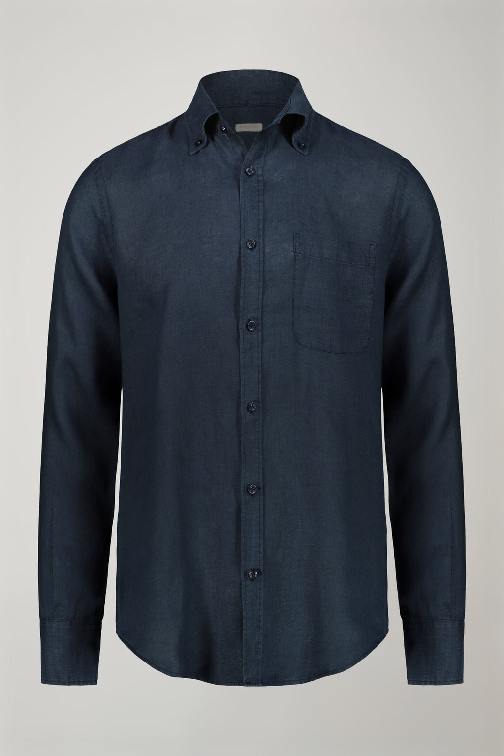 Button-Down Collar Pure Linen Comfort Shirt for Men — gallery