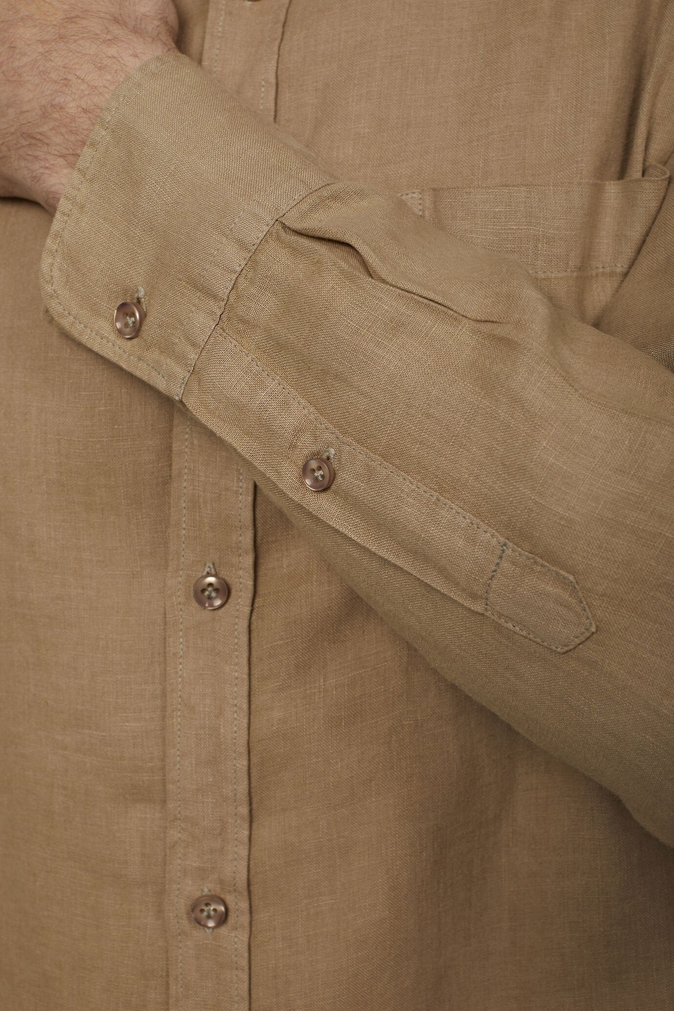 Button-Down Collar Pure Linen Comfort Shirt for Men — gallery