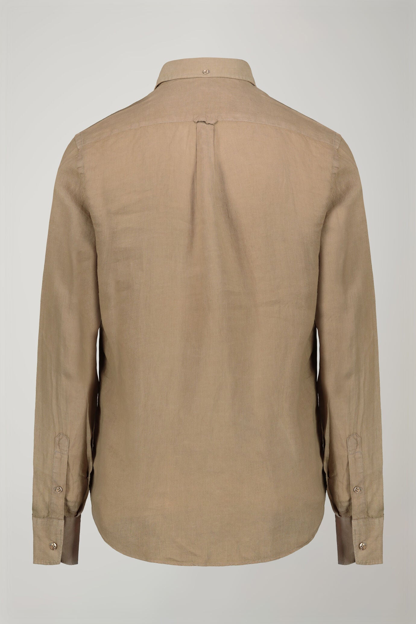 Button-Down Collar Pure Linen Comfort Shirt for Men — gallery
