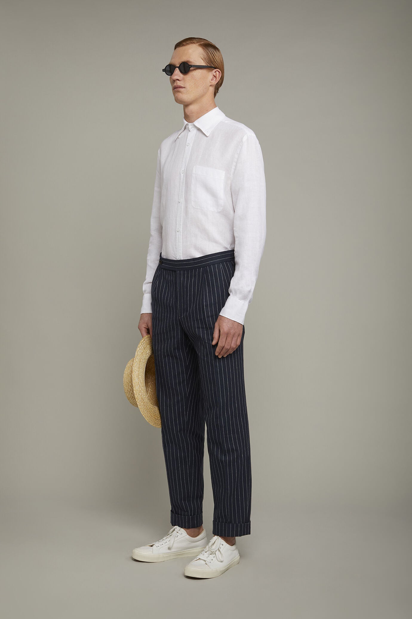 Button-Down Collar Pure Linen Comfort Shirt for Men — gallery