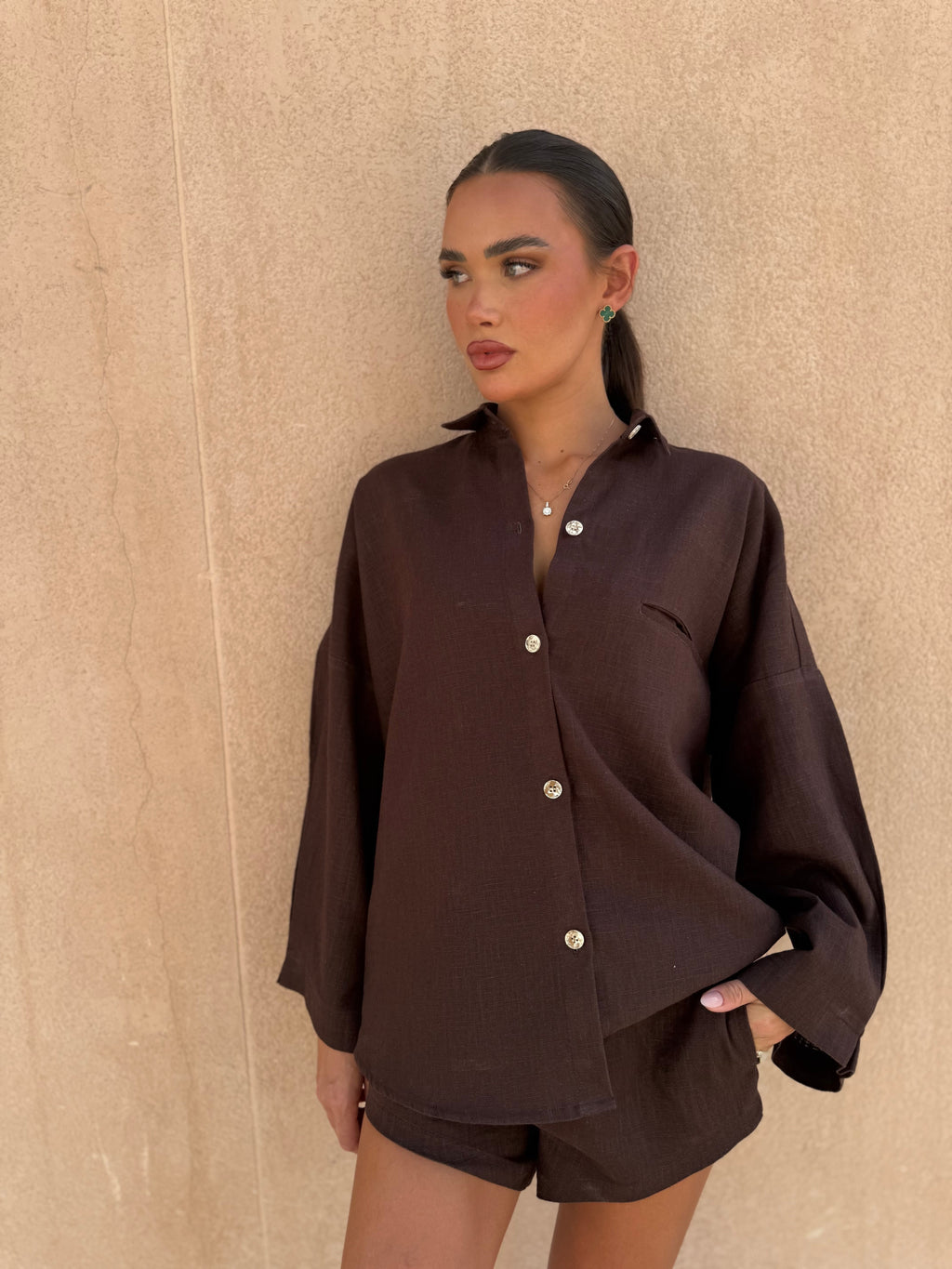 Sable Foncé Shirt- Brown Top for Women - gallery
