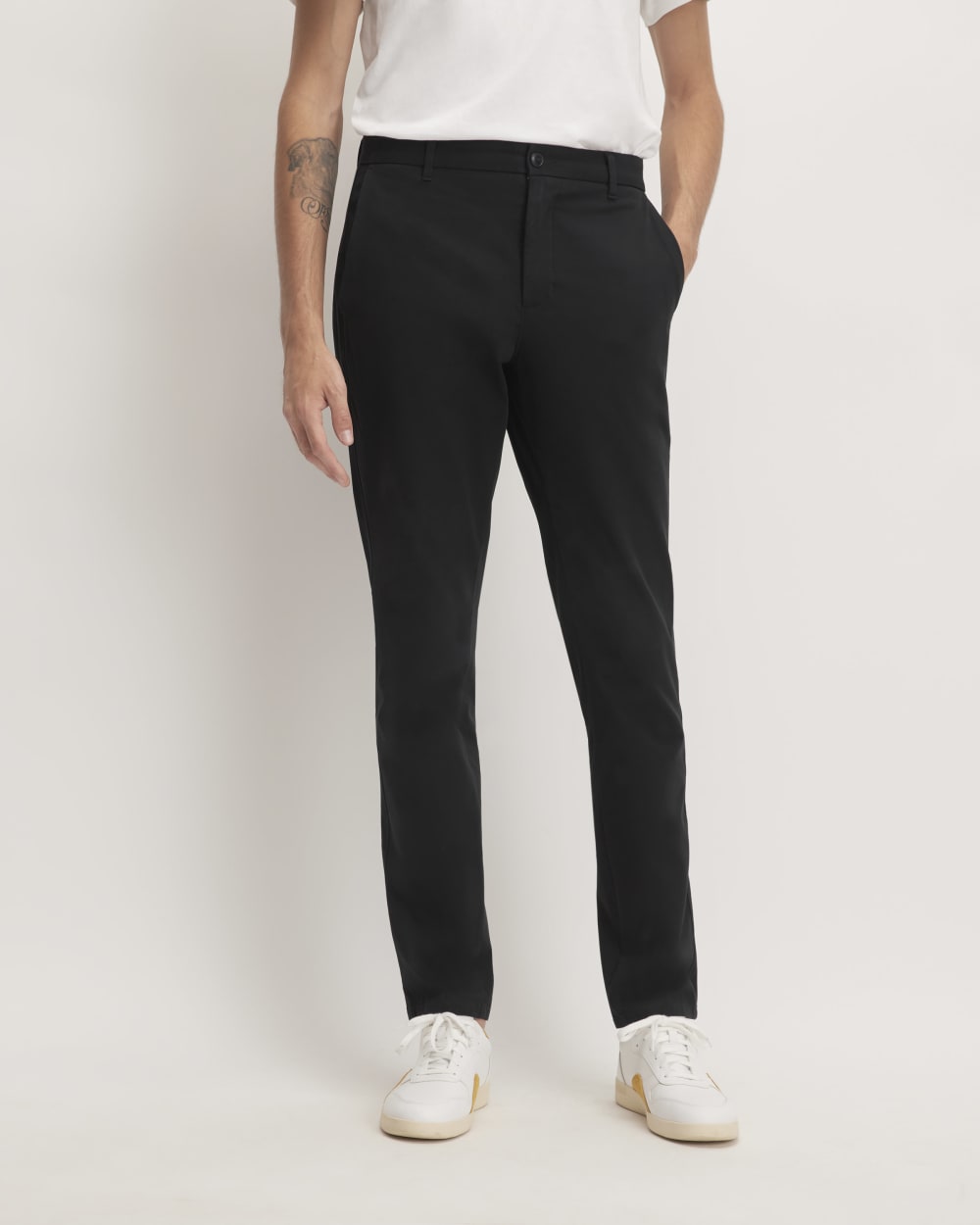 Black Athletic Performance Chino Trousers for Men - gallery