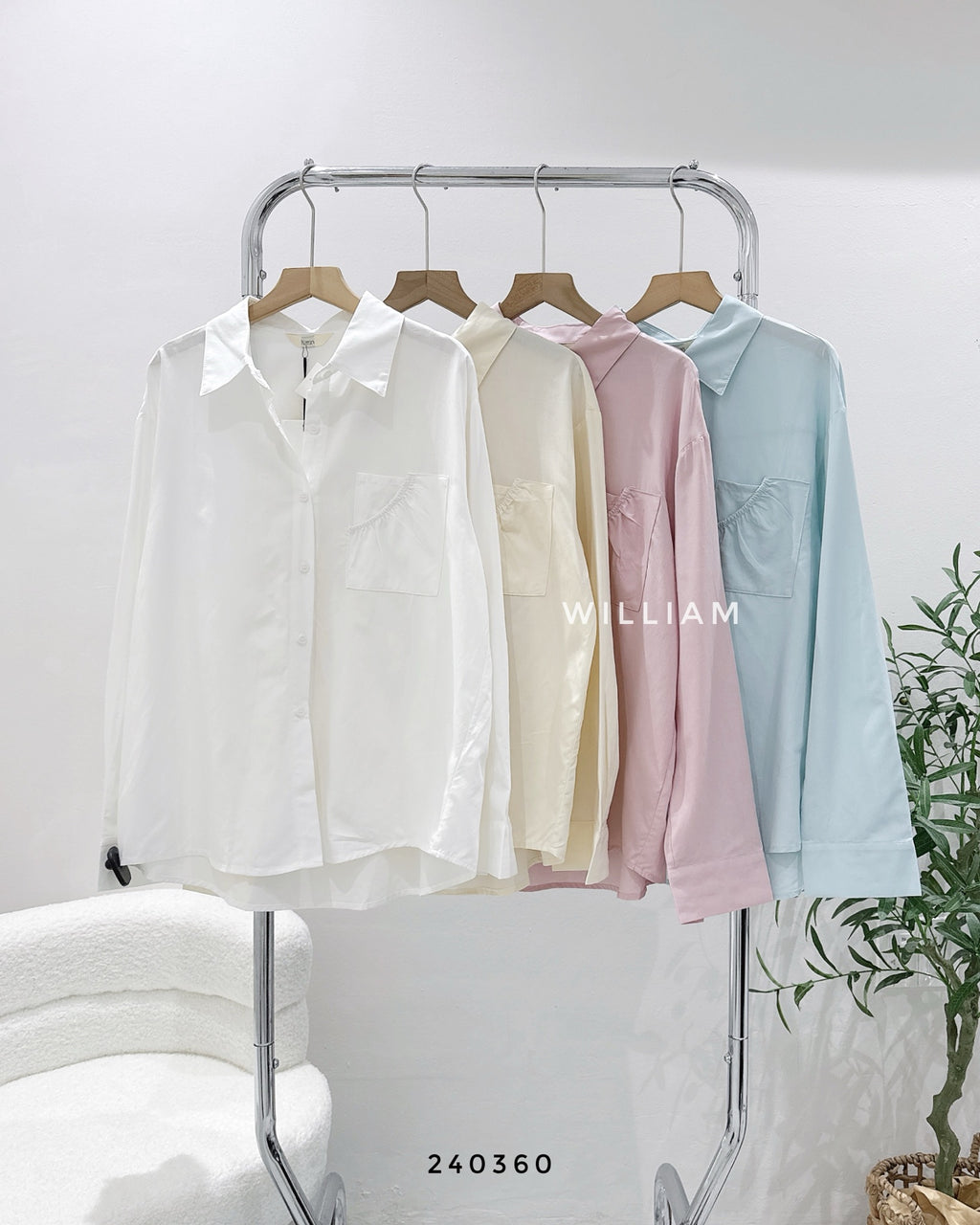 Plain One-Pocket Shirt for Men