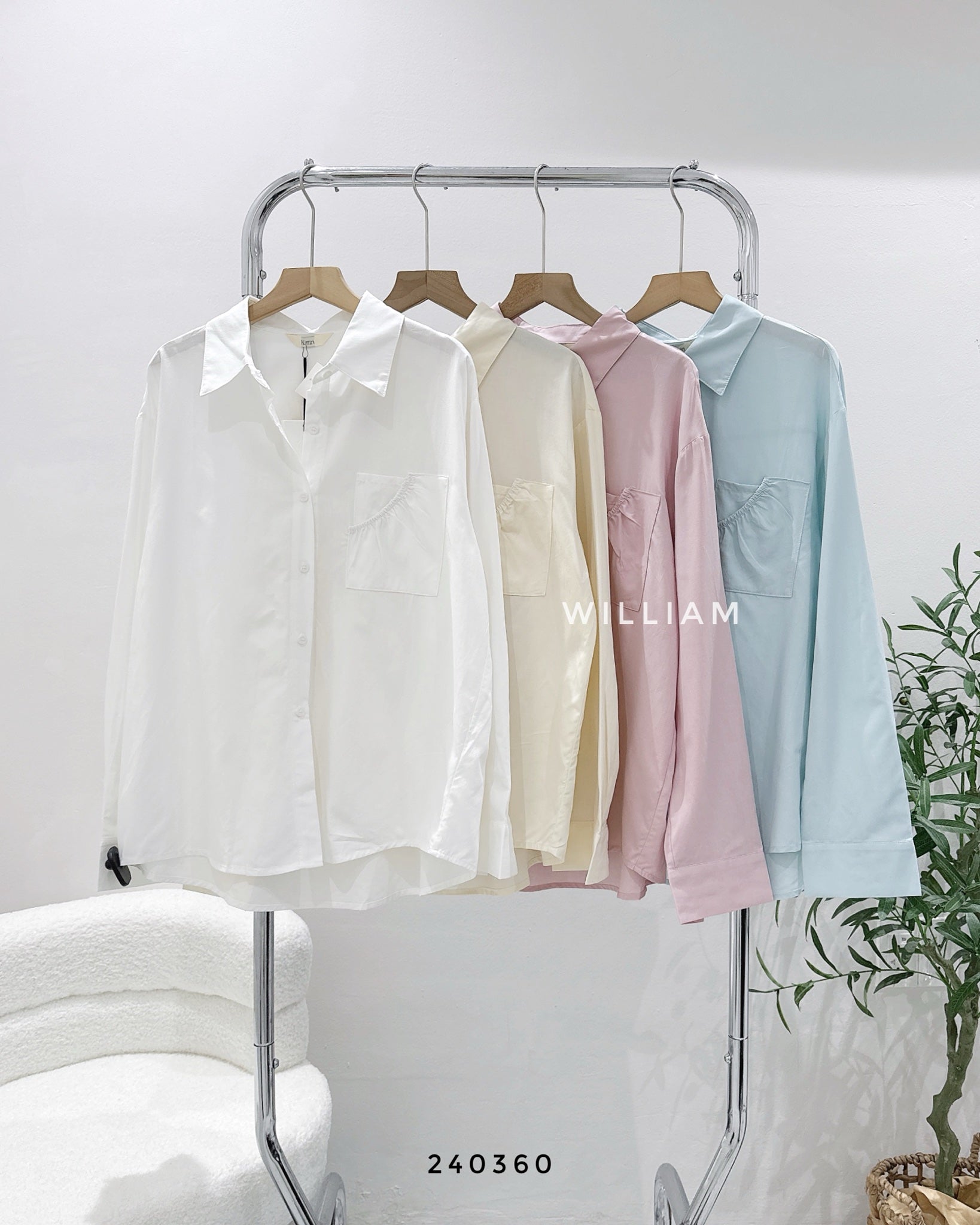 Plain One-Pocket Shirt for Men