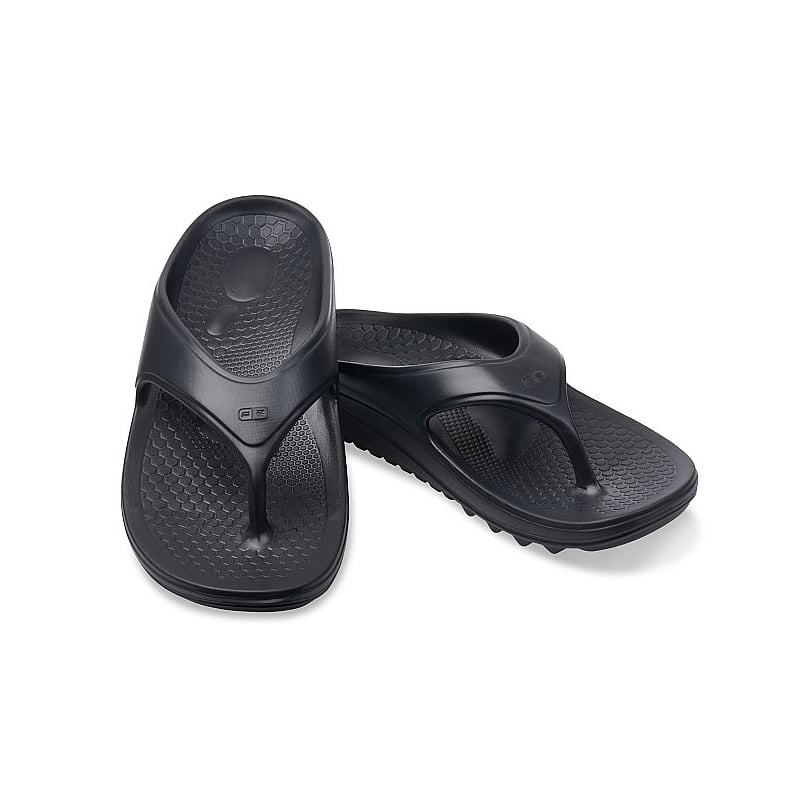 Orthotic Flip-Flop Sandals in Black for Women - gallery