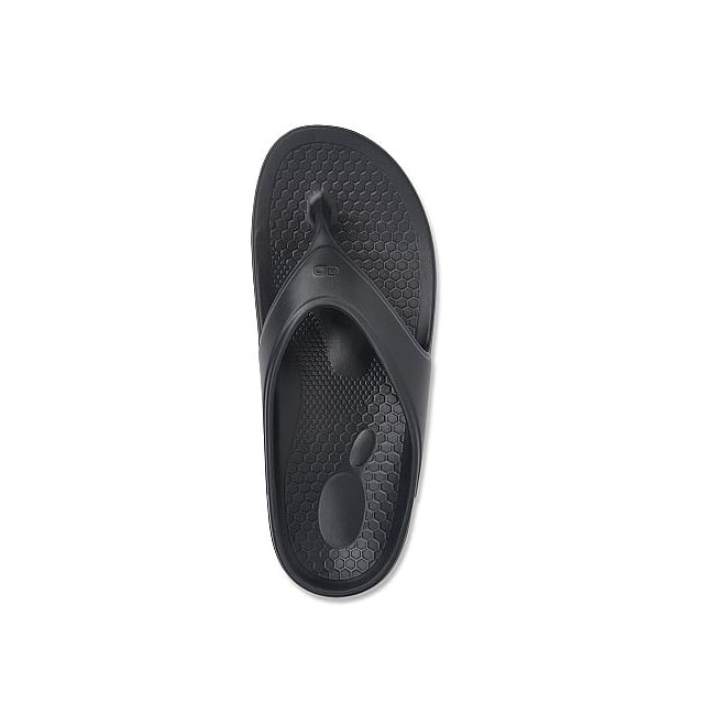 Orthotic Flip-Flop Sandals in Black for Women - gallery