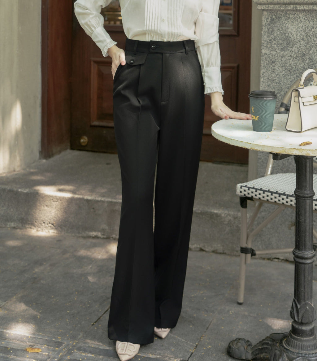 Black Tailored Office Trousers for Women