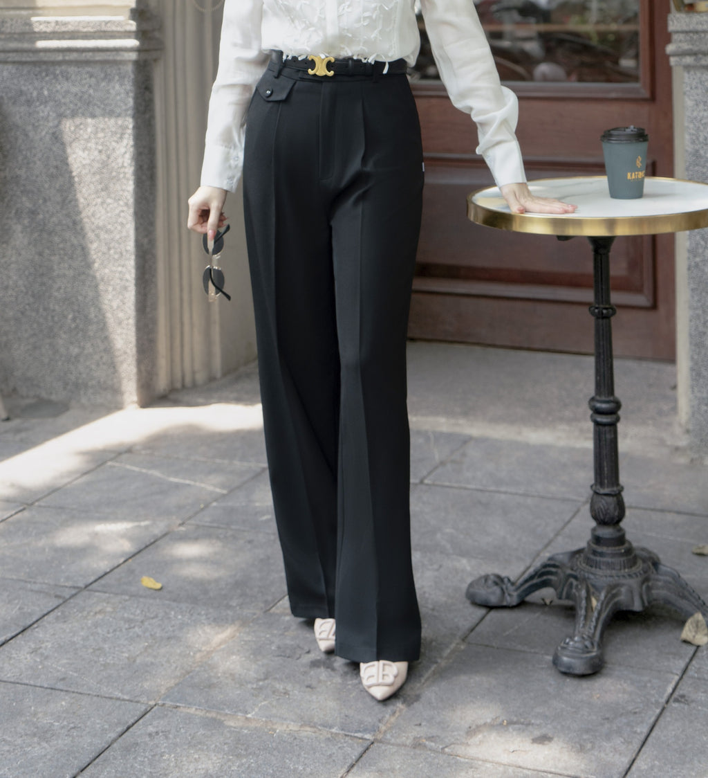 Black Tailored Office Trousers for Women - gallery