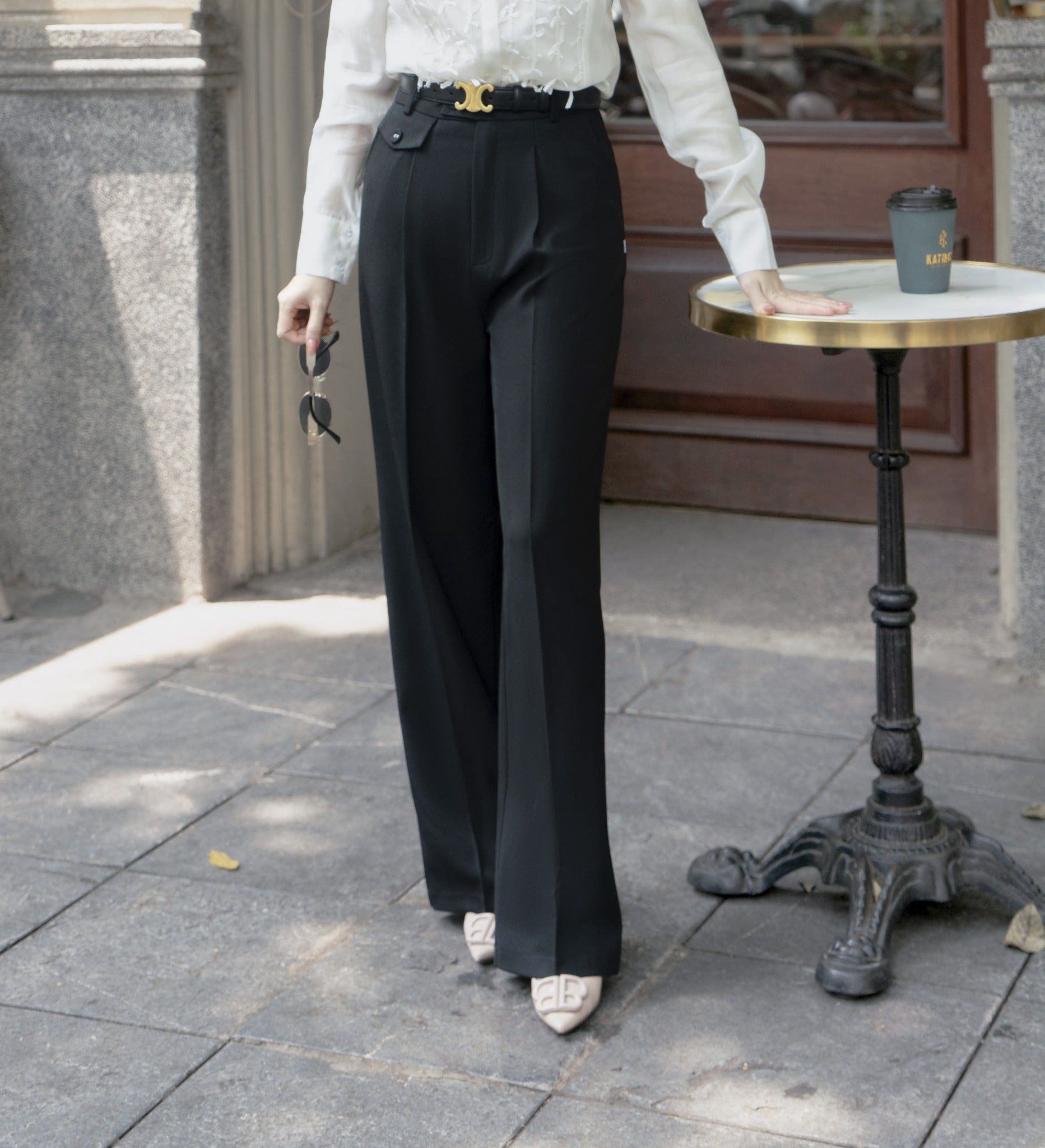 Black Tailored Office Trousers for Women - gallery