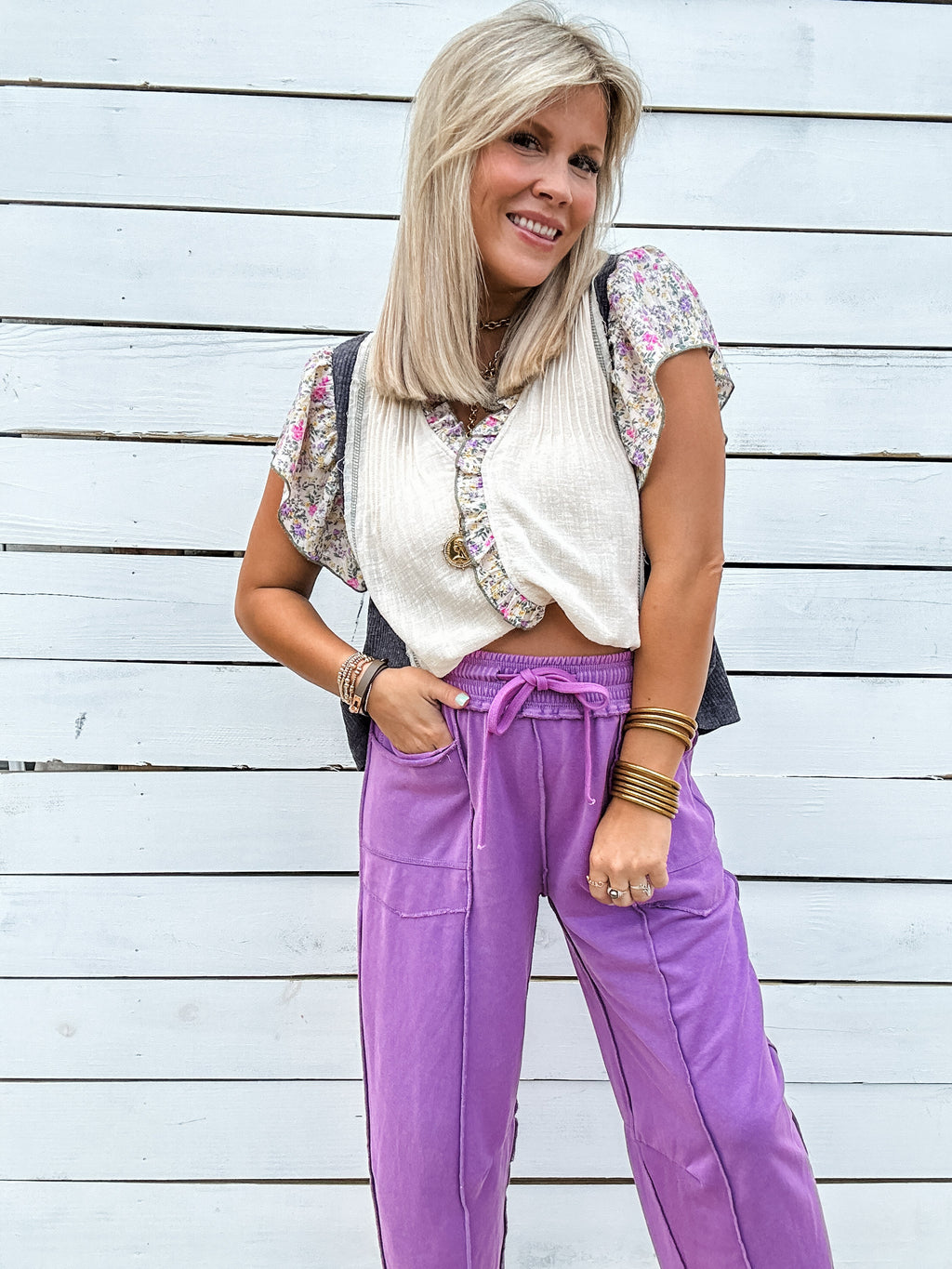 Summer Bloom Flutter Sleeve Top for Women — Floral Relaxed Fit