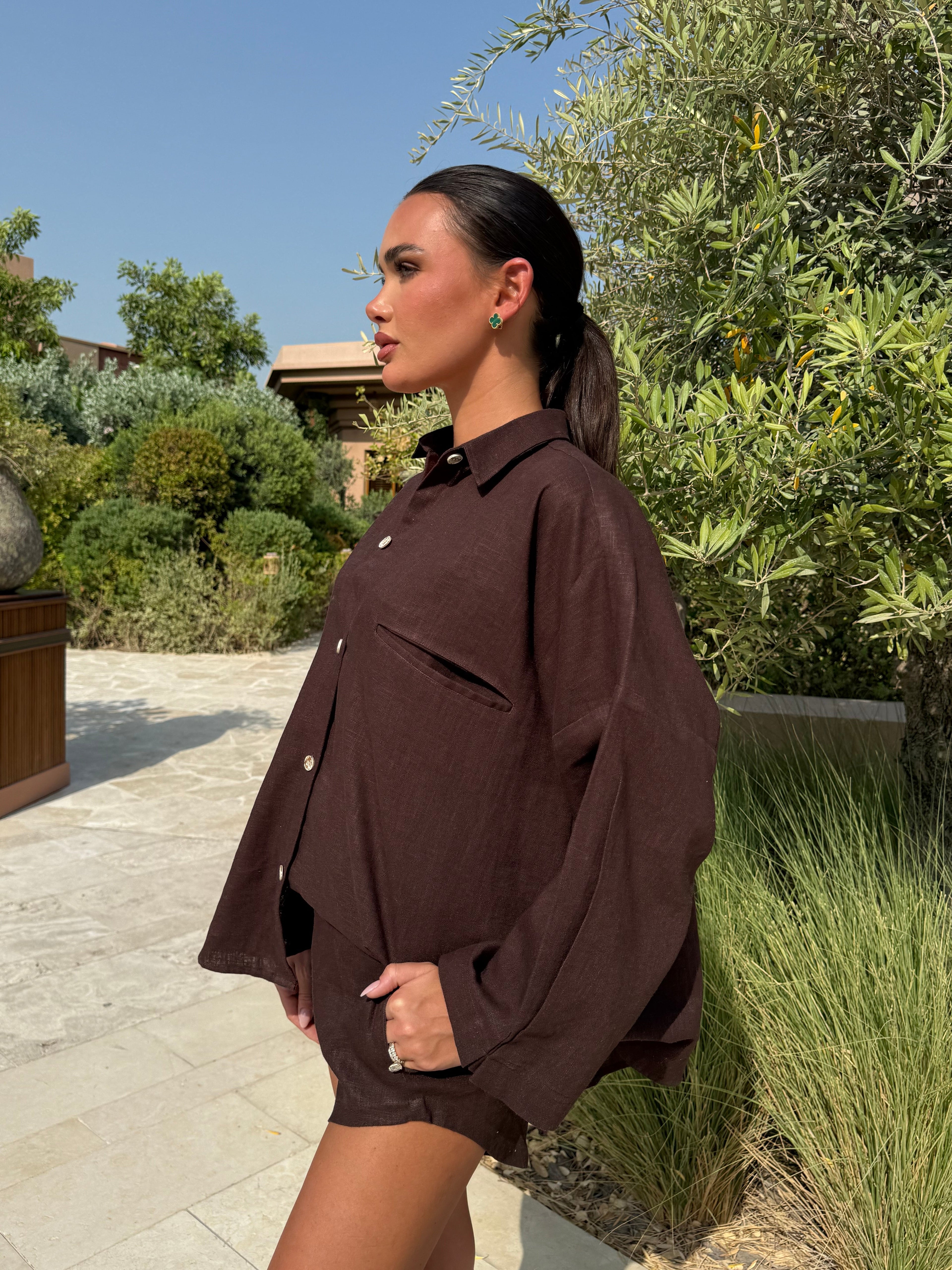 Sable Foncé Shirt- Brown Top for Women - gallery
