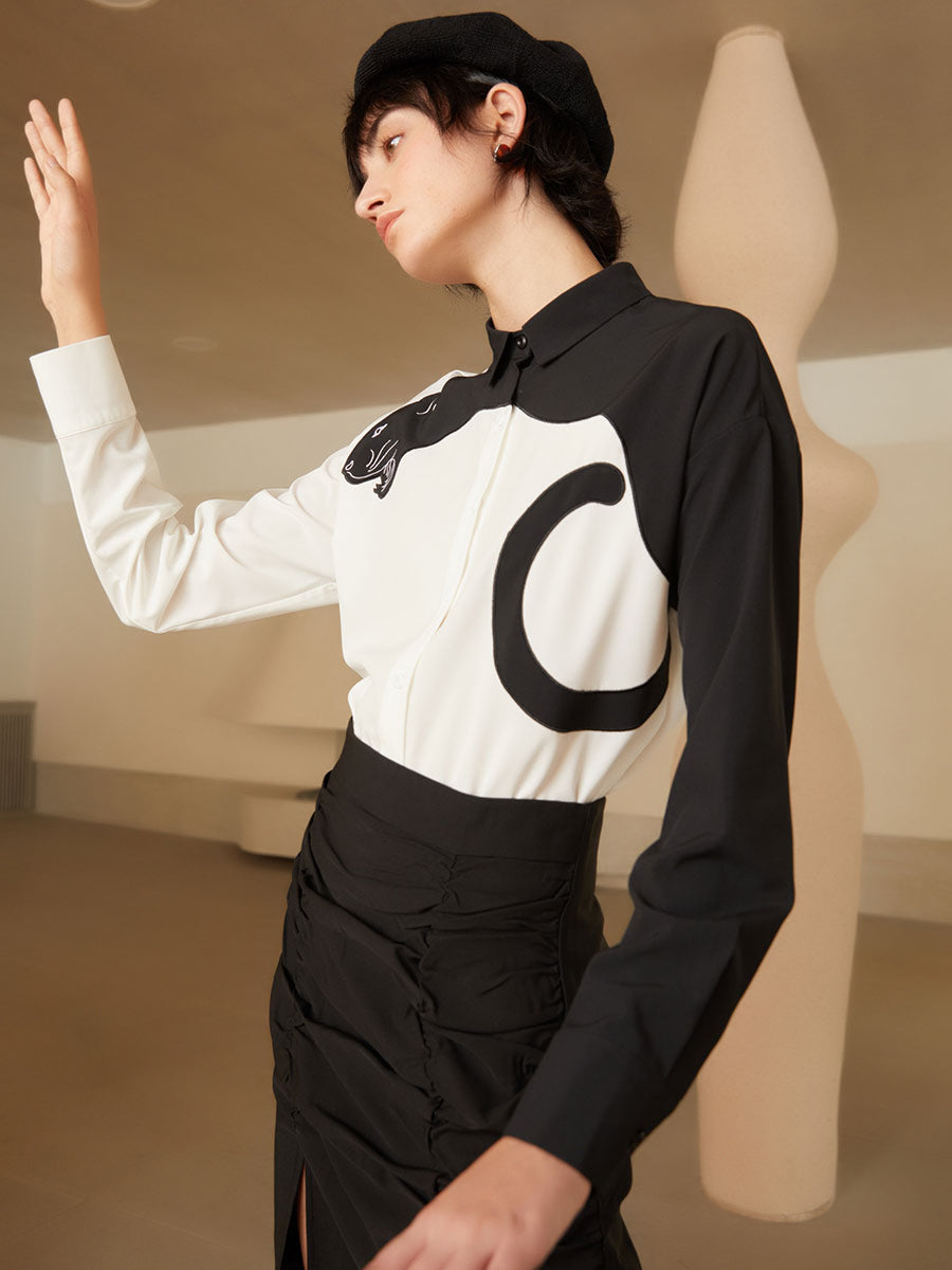 Panther Grace Embroidered Blouse for Women - gallery