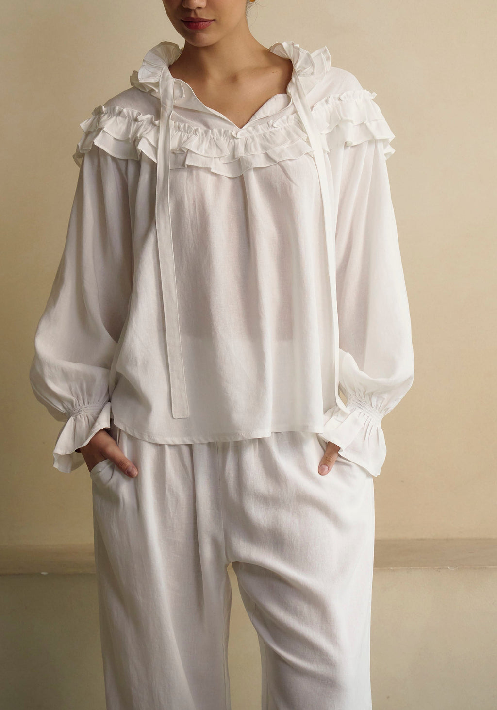 Freya Linen Blouse & Pants Set - gallery
