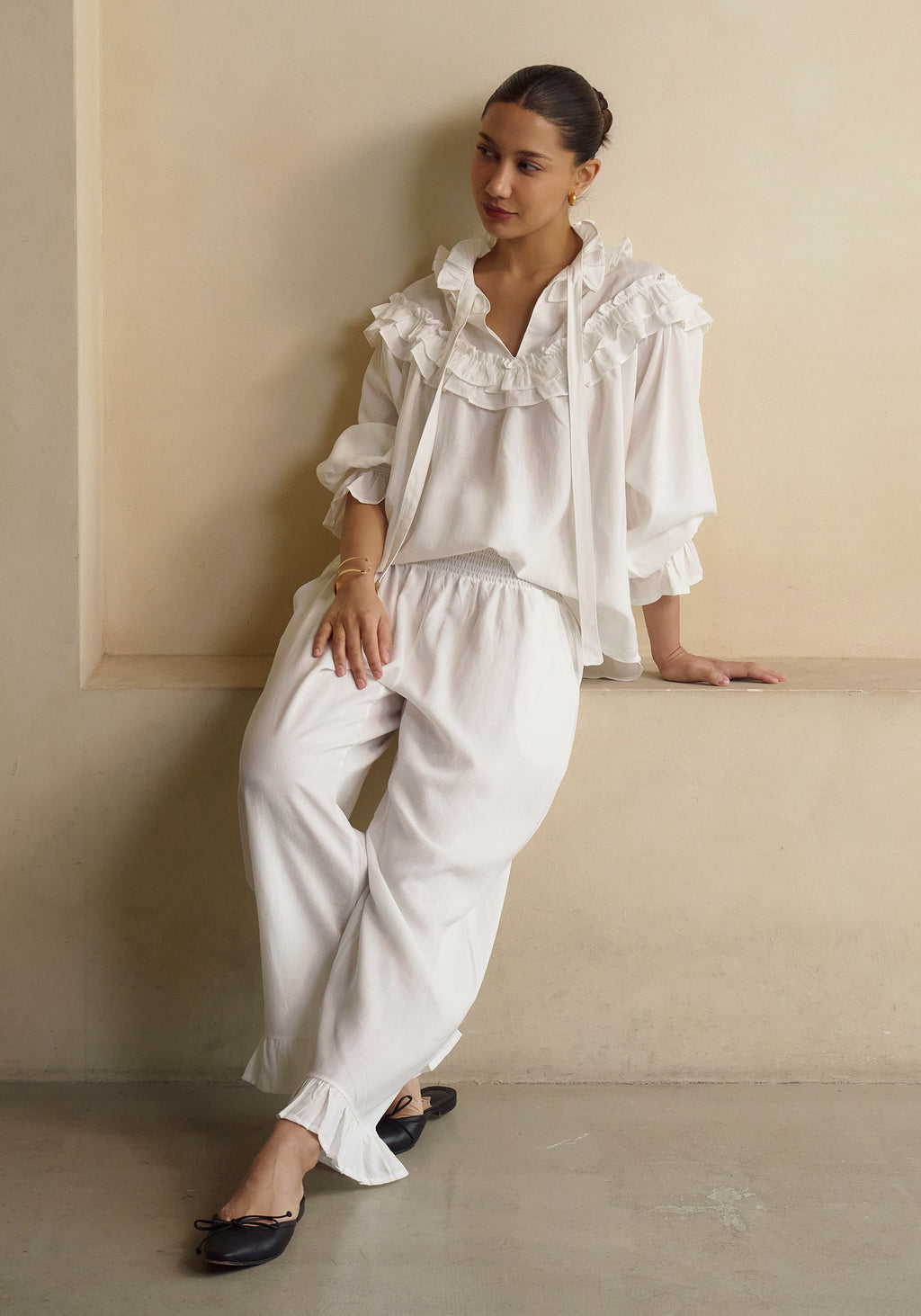 Freya Linen Blouse & Pants Set - gallery
