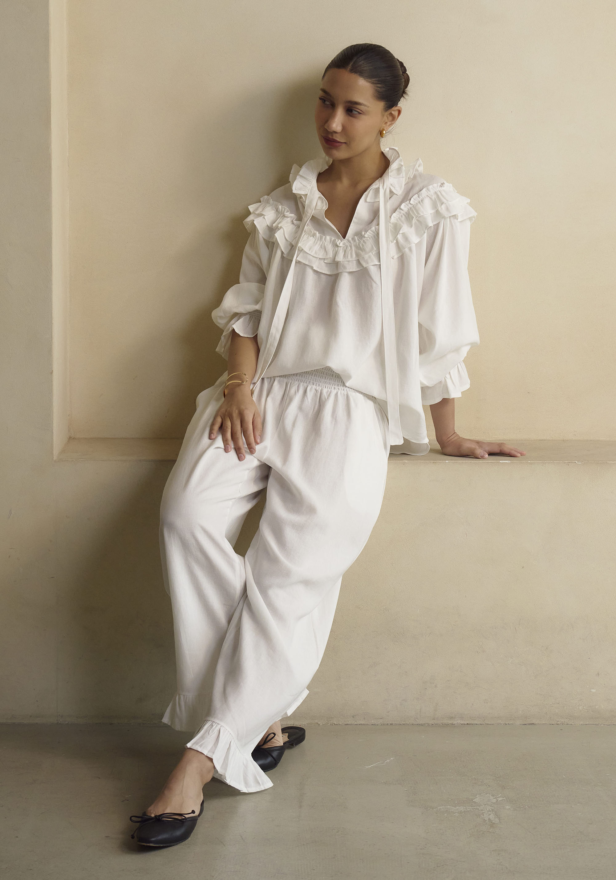 Freya Linen Blouse & Pants Set - gallery