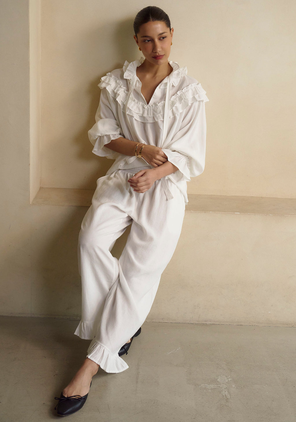 Freya Linen Blouse & Pants Set - gallery
