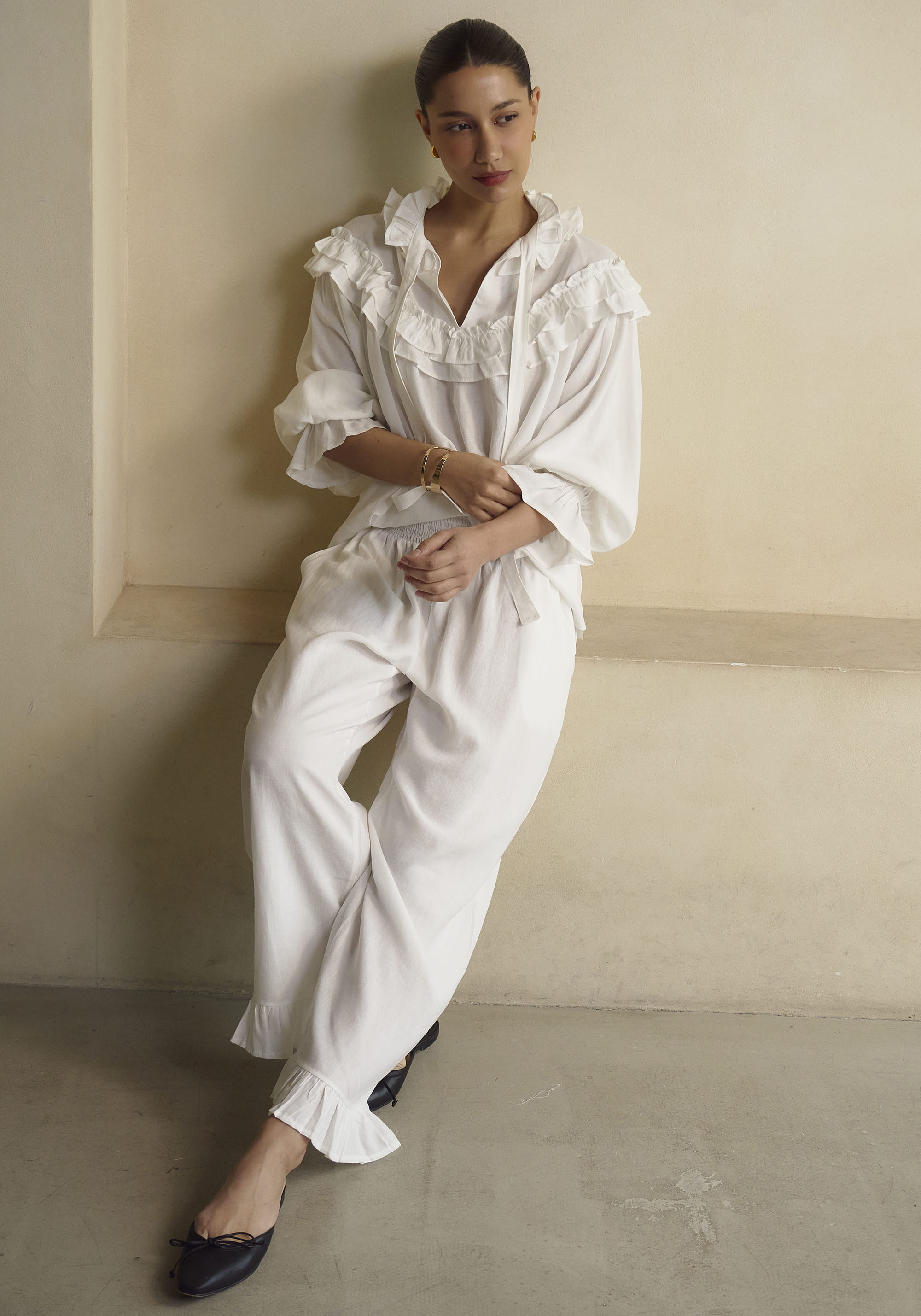 Freya Linen Blouse & Pants Set - gallery