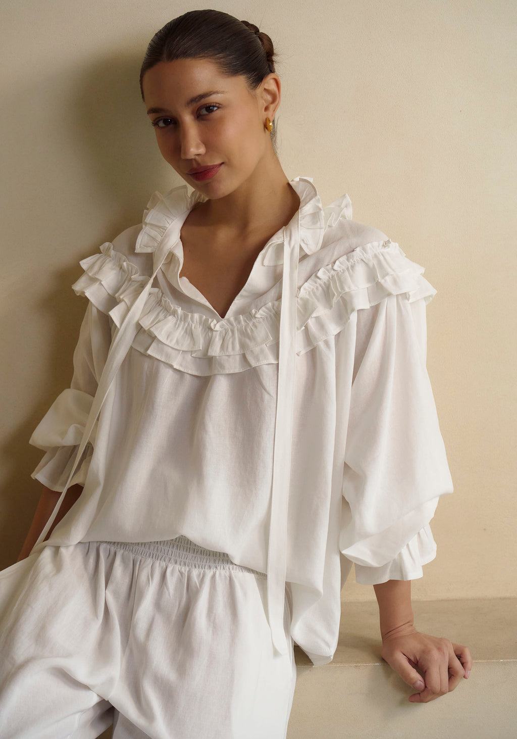 Freya Linen Blouse & Pants Set - gallery