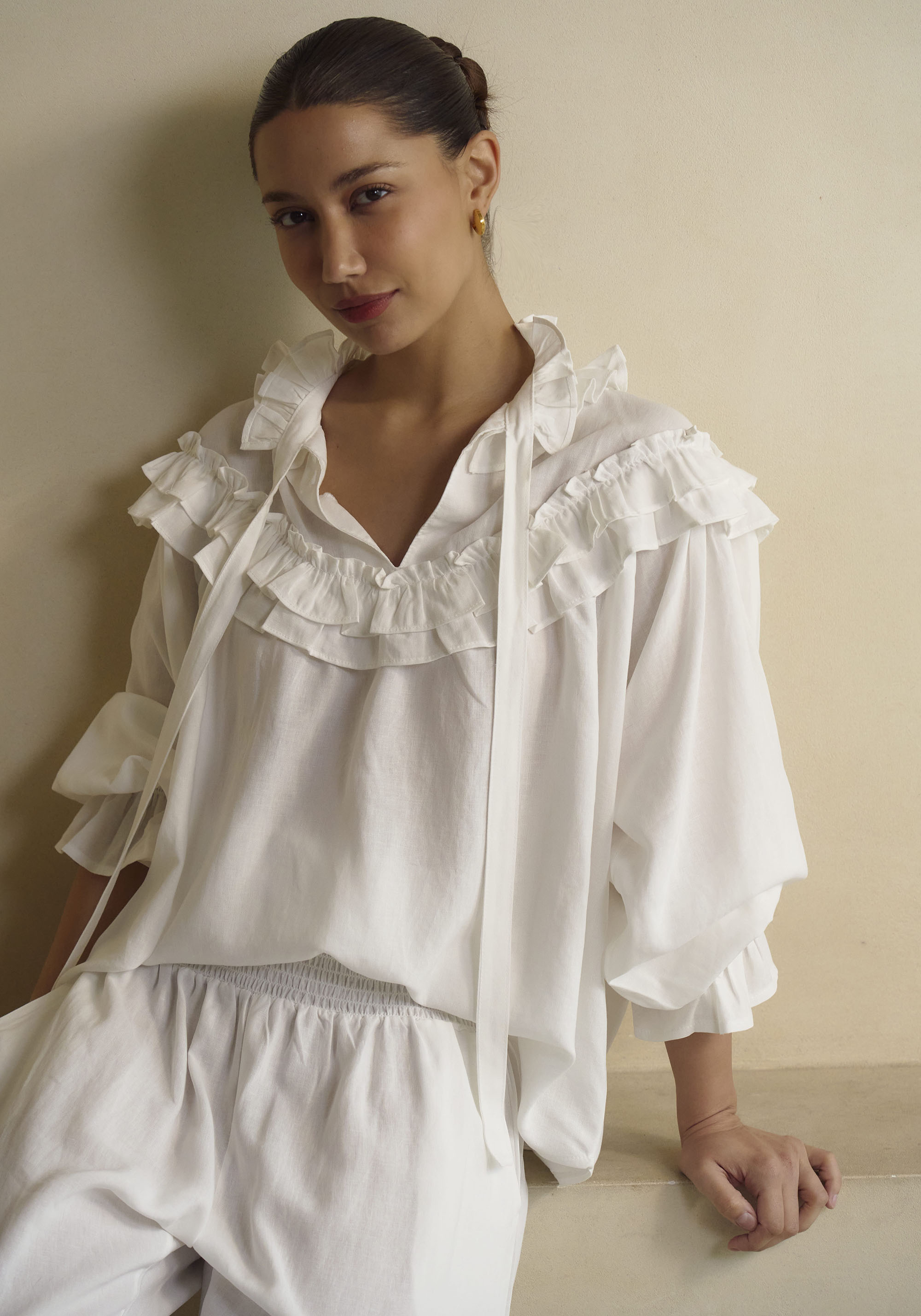 Freya Linen Blouse & Pants Set - gallery