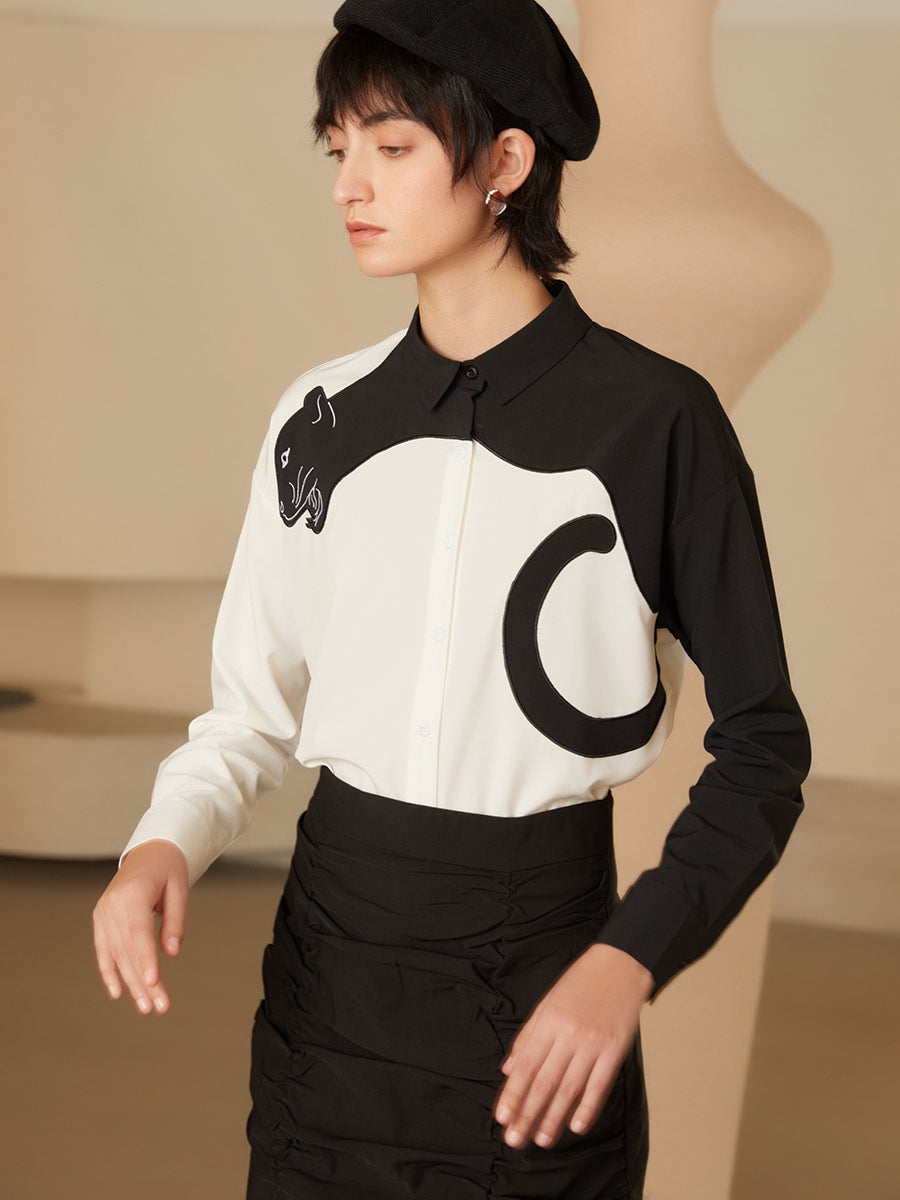 Panther Grace Embroidered Blouse for Women - gallery