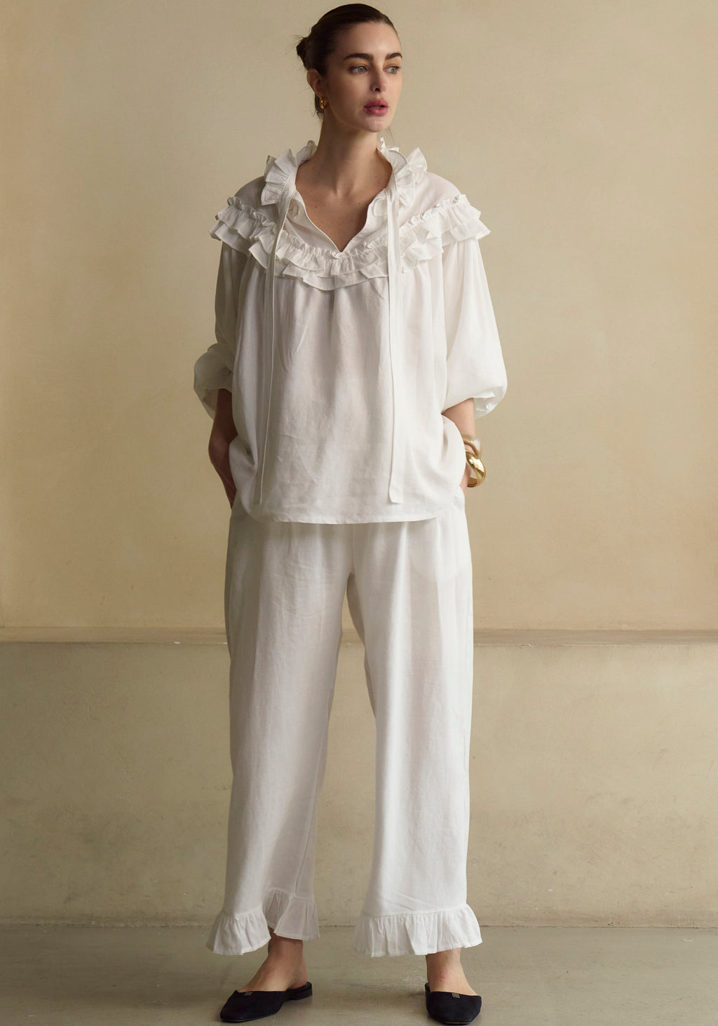 Freya Linen Blouse & Pants Set