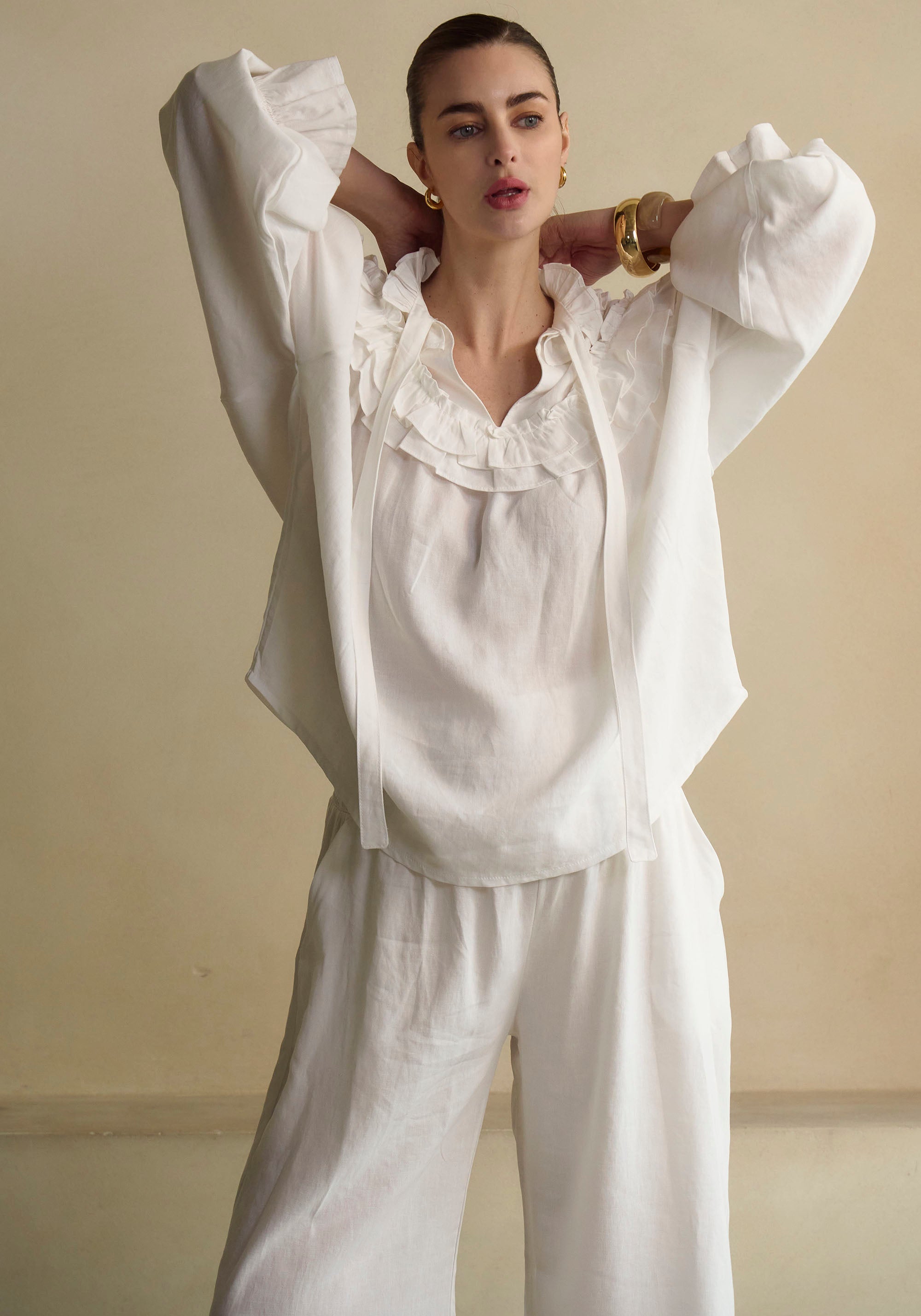 Freya Linen Blouse & Pants Set - gallery