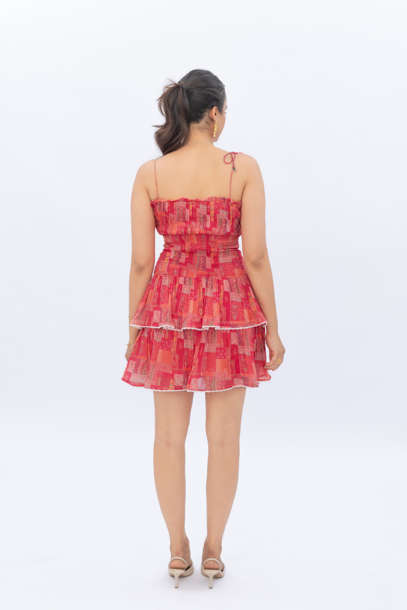 Criss-Cross Lace-Up Corset Midi Dress for Women - gallery