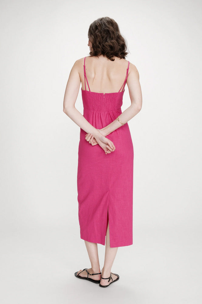 Veranys Fuchsia Linen Dress - gallery