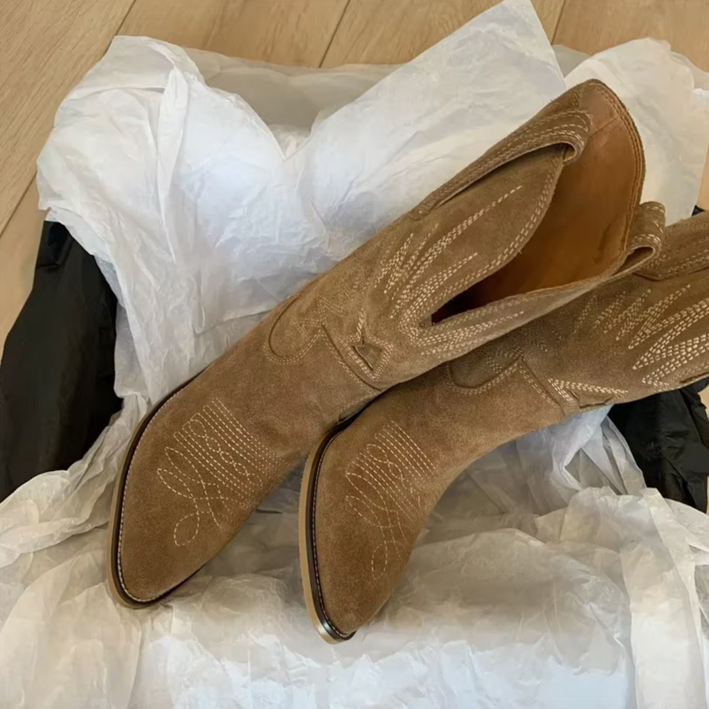 Retro Embroidered Ankle Boots